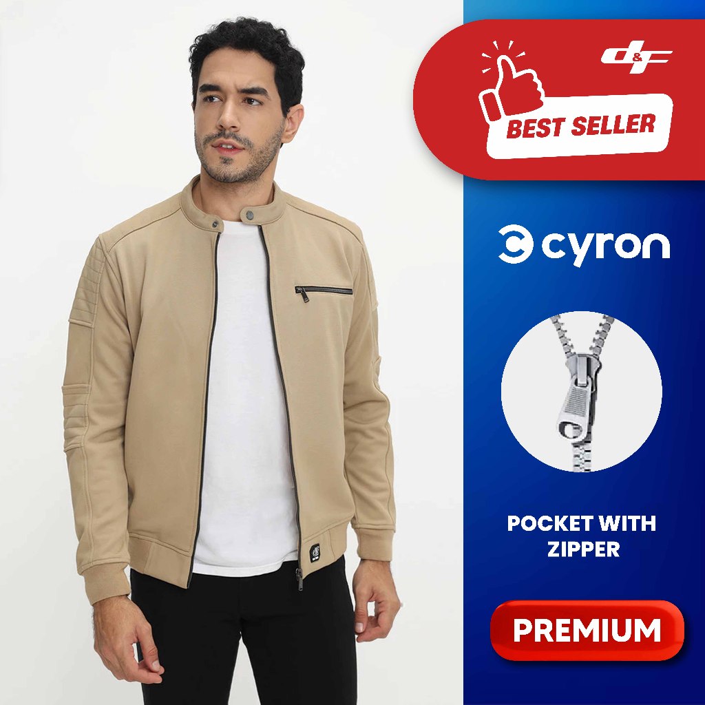 d&f CVC Jaket pria Bomber cut & sewn - Khaki