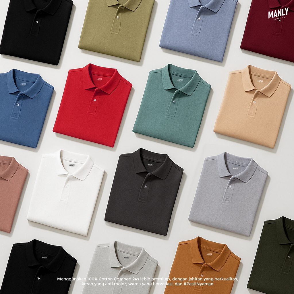 MANLY Kaos Kerah Premium Polo Shirt Pria