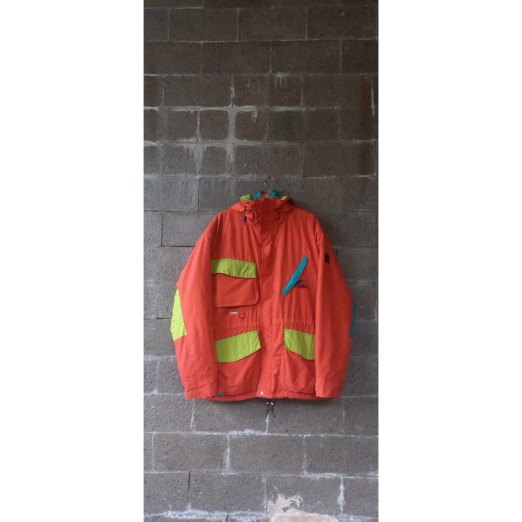 JACK WOLFSKIN SympaTex. 80s 90s Vintage Jacket Ski size L orange multicolor unisex oversized retro w