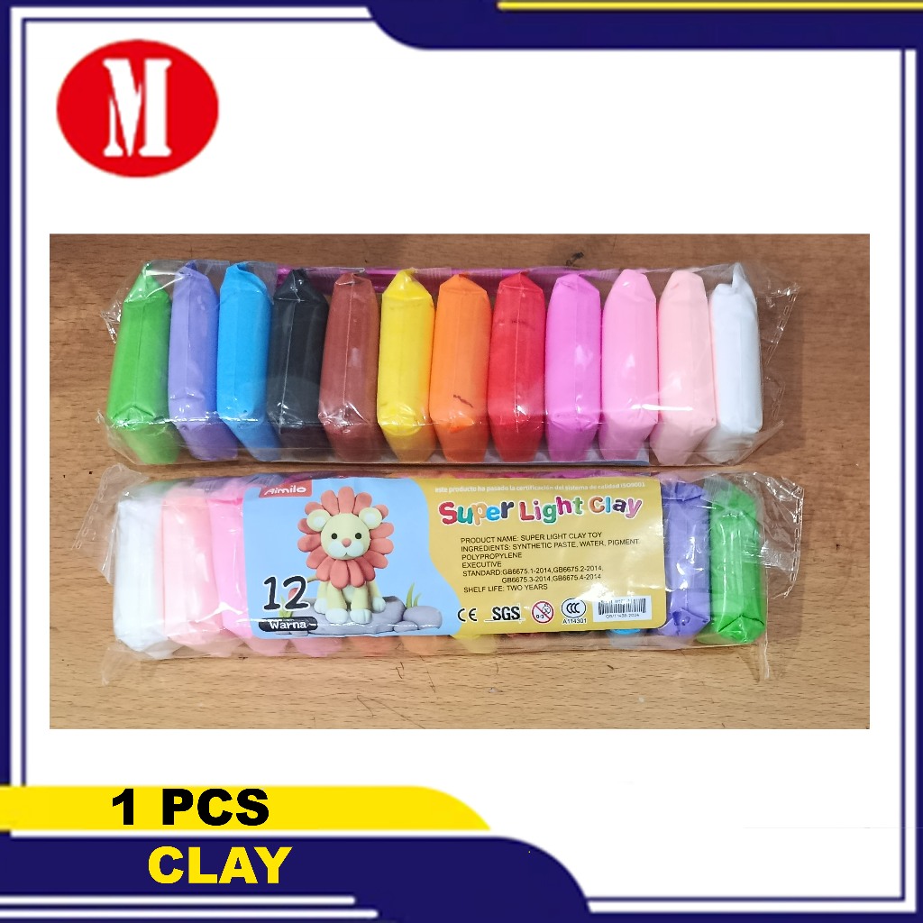 CLAY CROWN MAGIC CLAY 12 WARNA/LILIN MAINAN