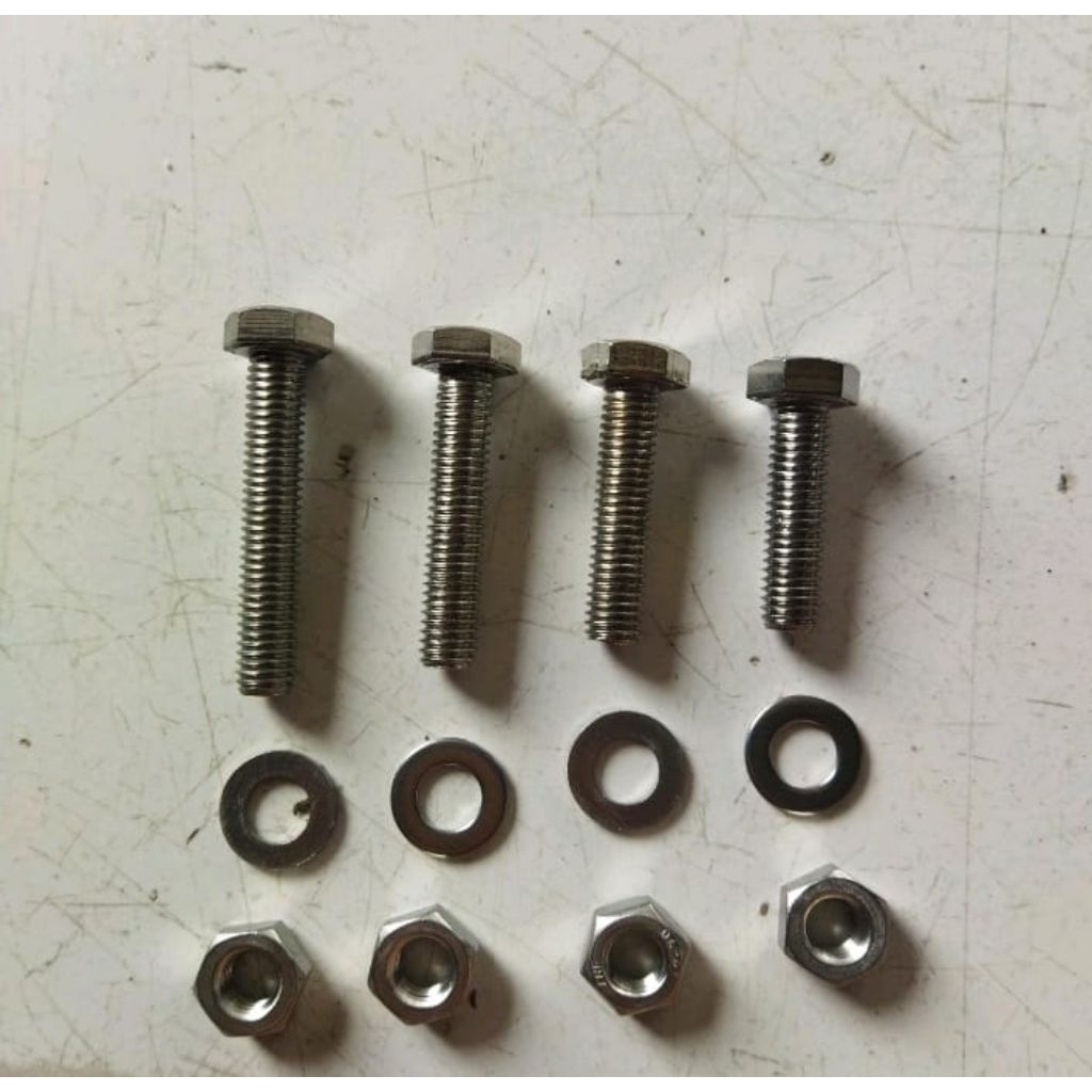 Baut+mur stainless, m5x60-m5x100,kunci 8