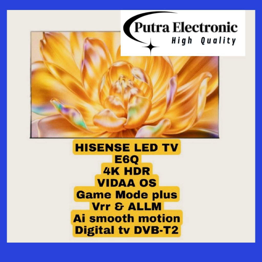 HISENSE 55E6Q 4K SMART TV OS VIDAA 55 inch 2025 Series