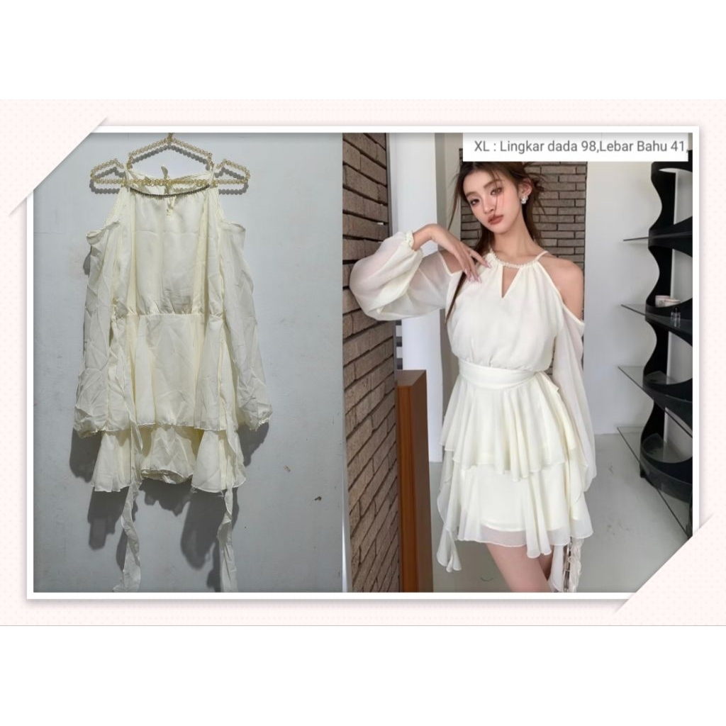 dress wanita putih preloved gaun