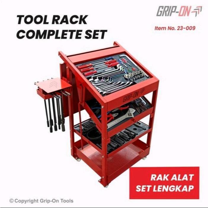 Grip-On Tool Rack Complete Set Rak Alat Bengkel Lengkap + Isi Alat Perbengkelan Dasar Komplit 23-009