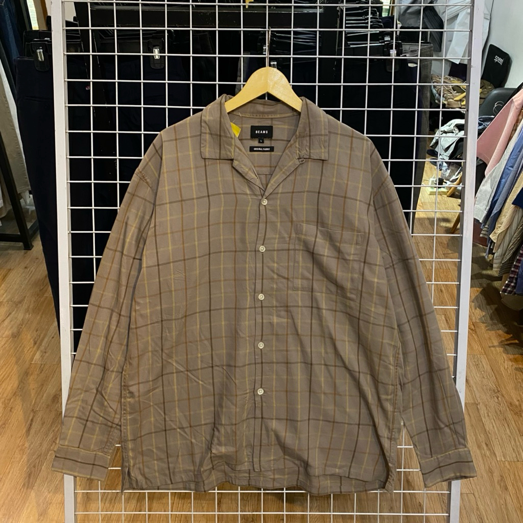 Beams Open Collar Shirt