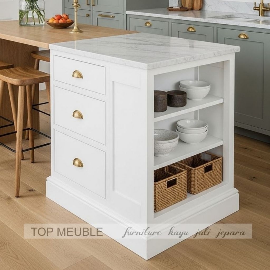 Island Table Meja Dapur Minimalis Small Island Top Marmer