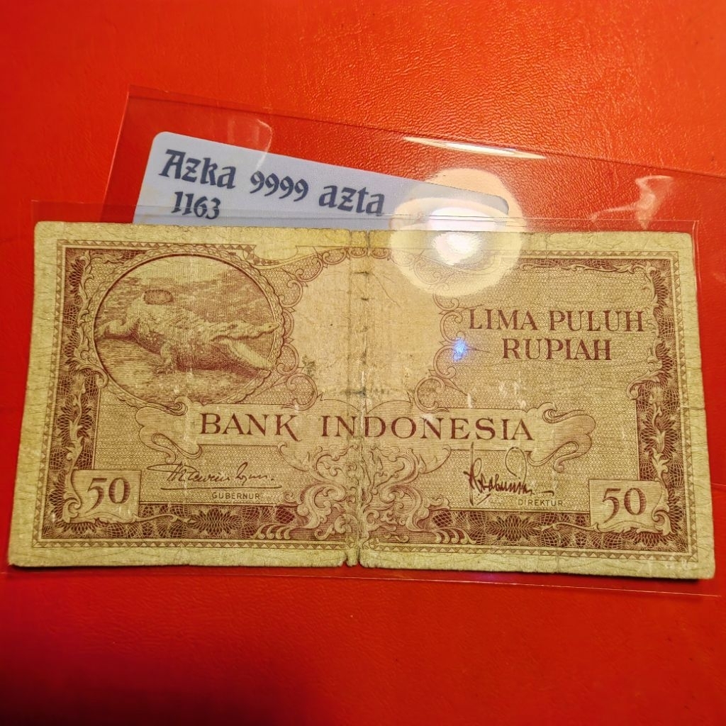 50 rupiah seri buaya sesuai foto fine ory