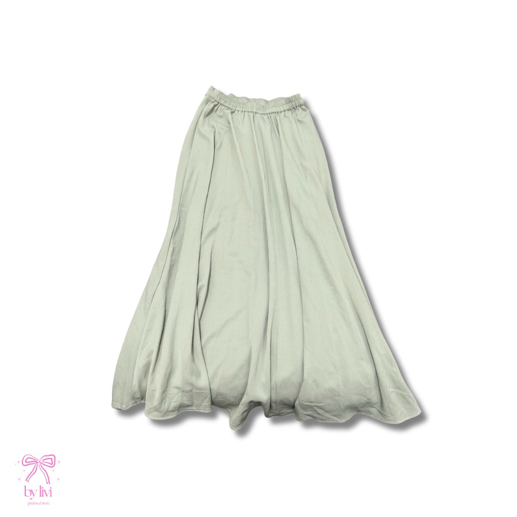 rok panjang hijau sage