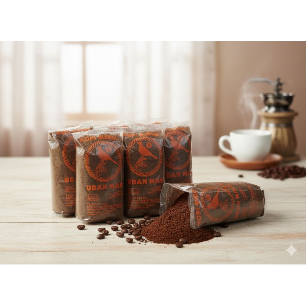 KOPI BUBUK 54 CAP PERKUTUT UDAN MAS OREN / MERAH ± 150 GRAM GRADE DIATAS UDAN MAS PUTIH