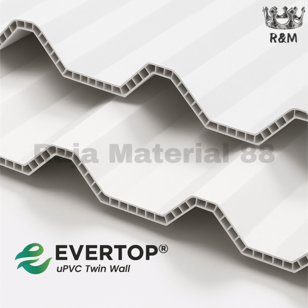 Atap uPVC Setara Alderon Double Layer Twinwall 10 mm | Atap uPVC Evertop | Solusi Terbaik Proyek Ata