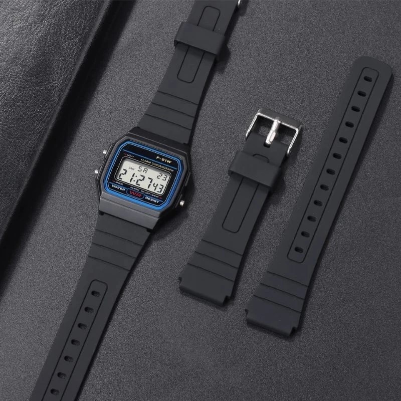 STRAP TALI JAM TANGAN CASIO F91 / F-91 / F 91 TALI JAM TANGAN CASIO F91W / F-91W / F 91W BONUS PEN