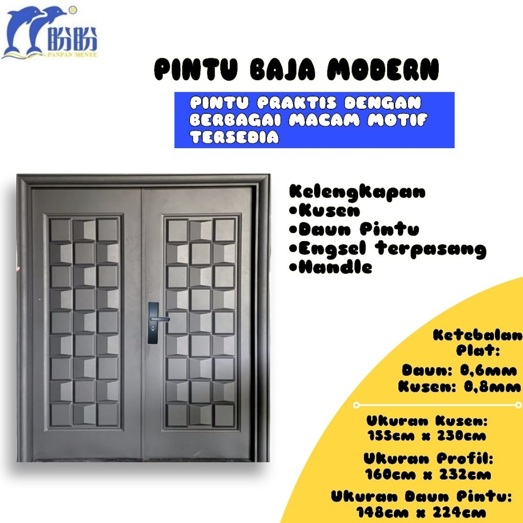 Pintu Rumah/Pintu double/Pintu Utama/Pintu Baja