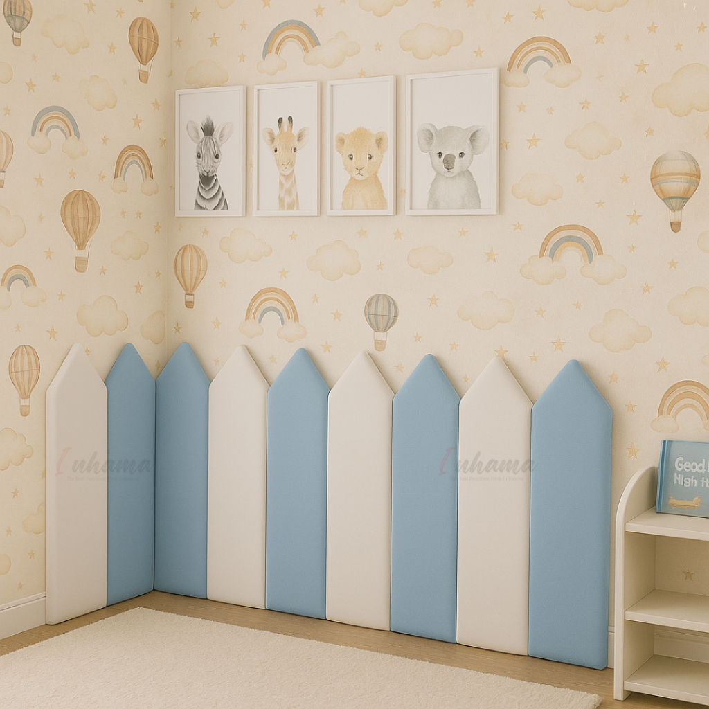 Headboard Tempel Dinding Anak – Warna-Warni Ceria, Aman & Empuk