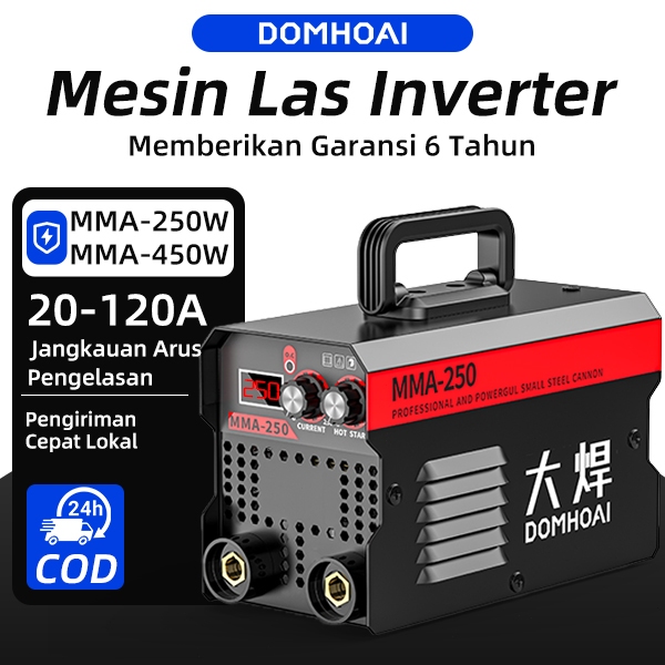 DOMHOAI Mesin Las MMA-250/450W Mesin Las Inverter MINI Portabel Tampilan Digital Definisi Tinggi Mes