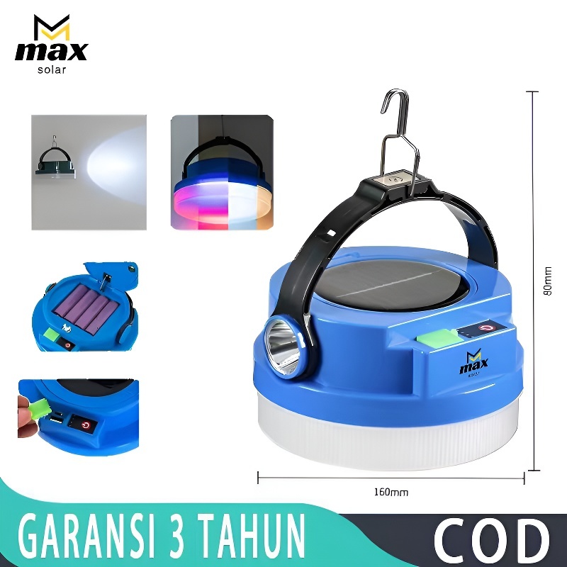 【max solar】Lampu Emergency Solar Tahan Lama LED Gantung Portable Tenaga Surya Bohlam Cas USB Multifu