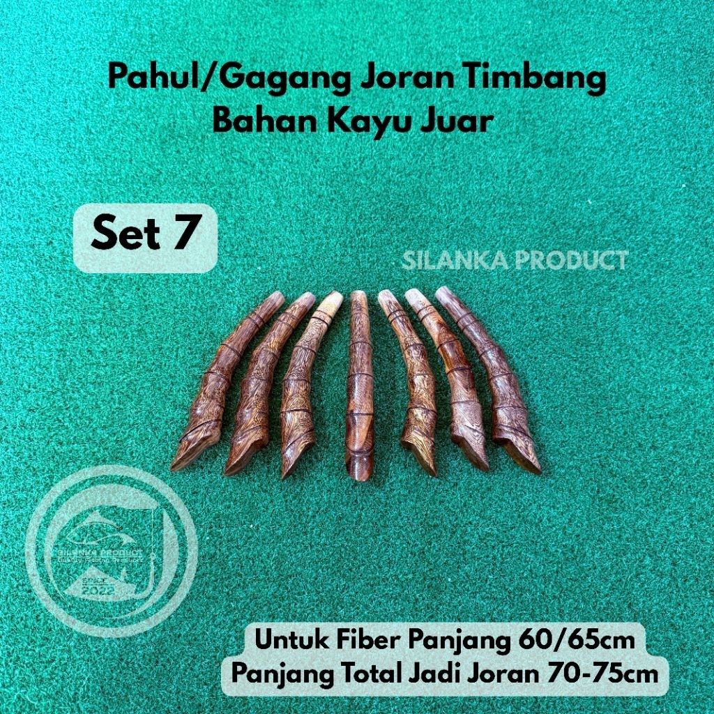 Pahul/gagang joran motif Bambu sepatu bahan kayu JUAR pilihan PREMIUM Untuk Fiber 60/65cm/Pahul jora