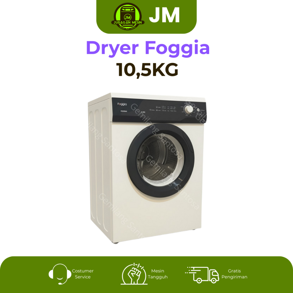 Mesin pengering Laundry Foggia 10,5kg Konversi GAS