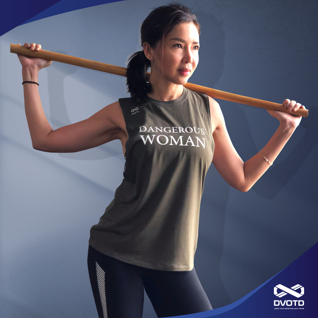 DVOTD - Crop Tank Top Sleeveless Top Crop Top Loose Top Low Cut Top Kaos Gym & Kaos Olahraga Wanita 