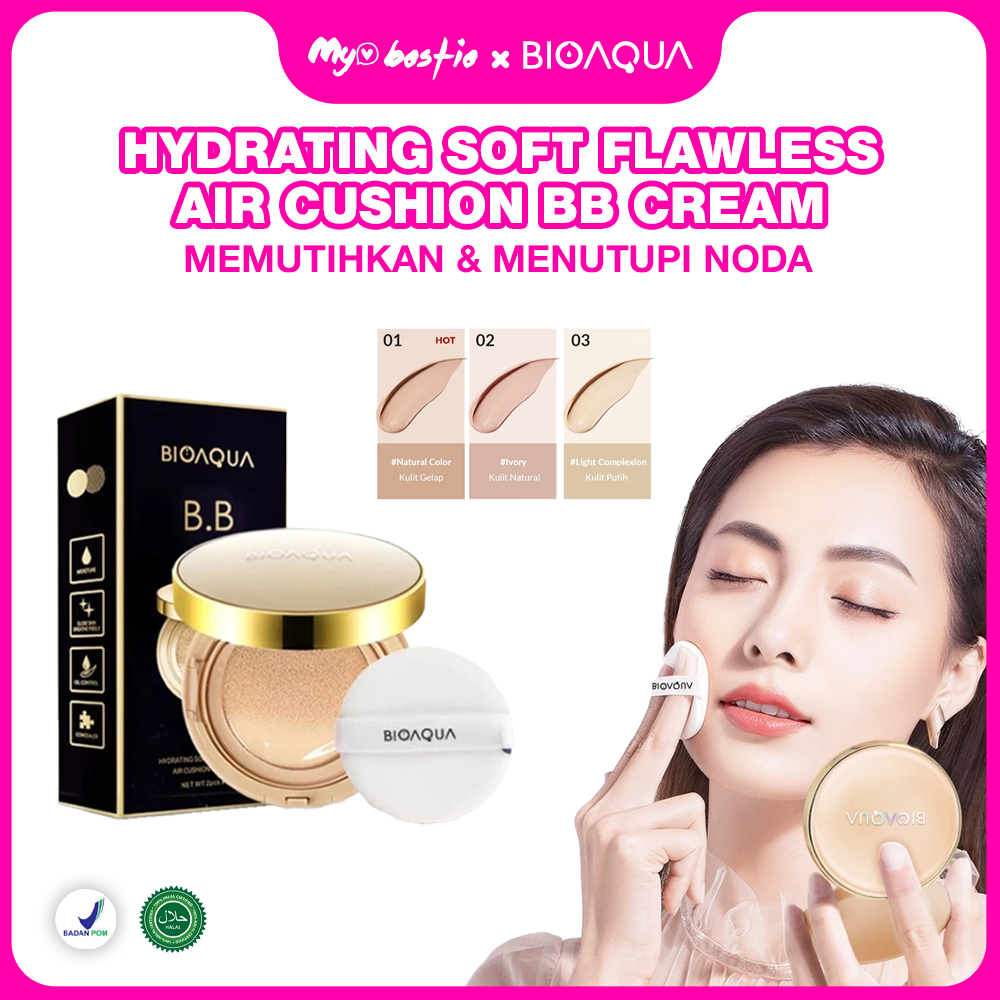 [My Bestie Official] BIOAQUA Hydrating Soft Flawless Air Cushion BB Cream | Cushion Bioaqua | BB Cre