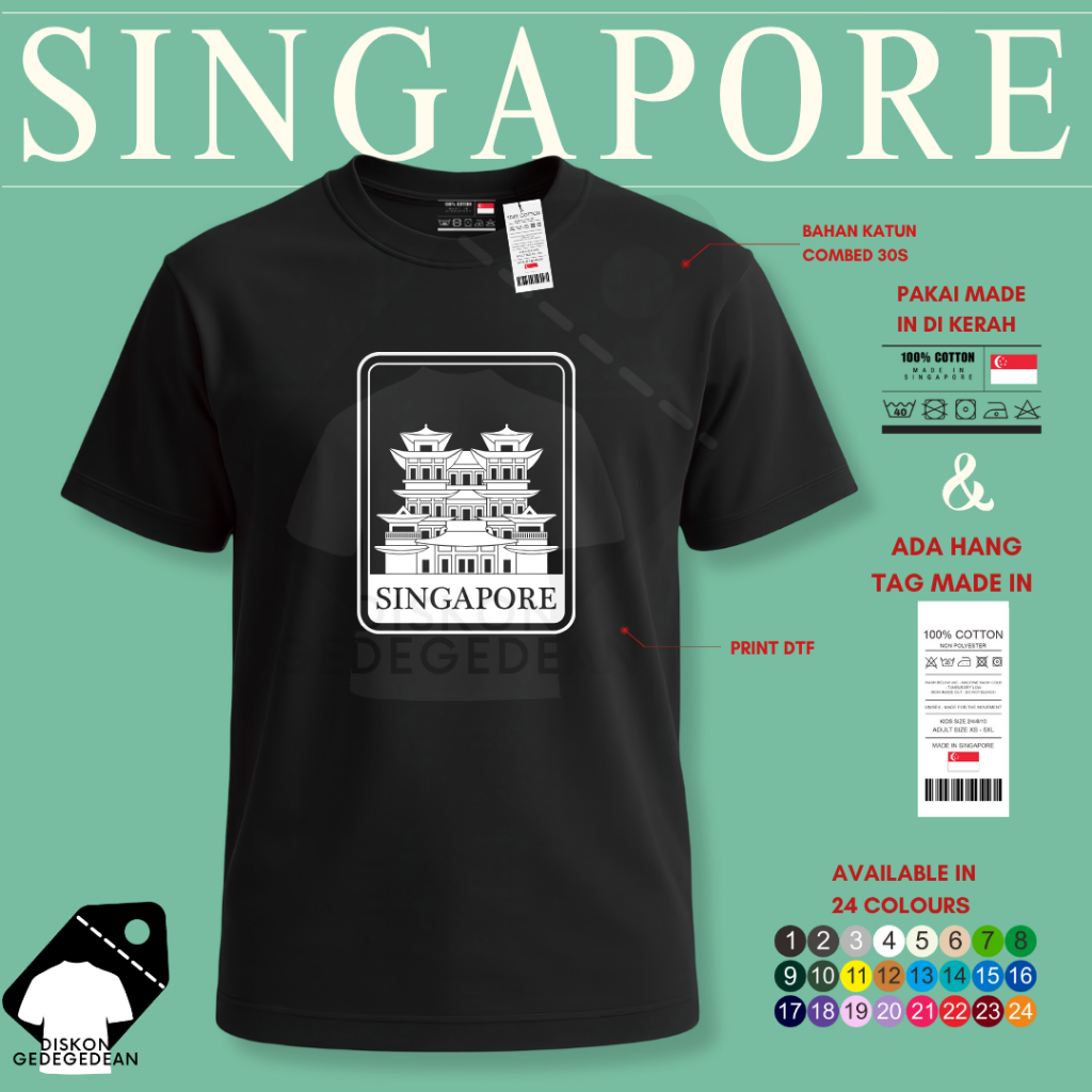 Kaos Oleh Oleh Singapore Singapura  Baju Oleh-oleh Singapore Singapura Kaos Souvenir Singapura Singa