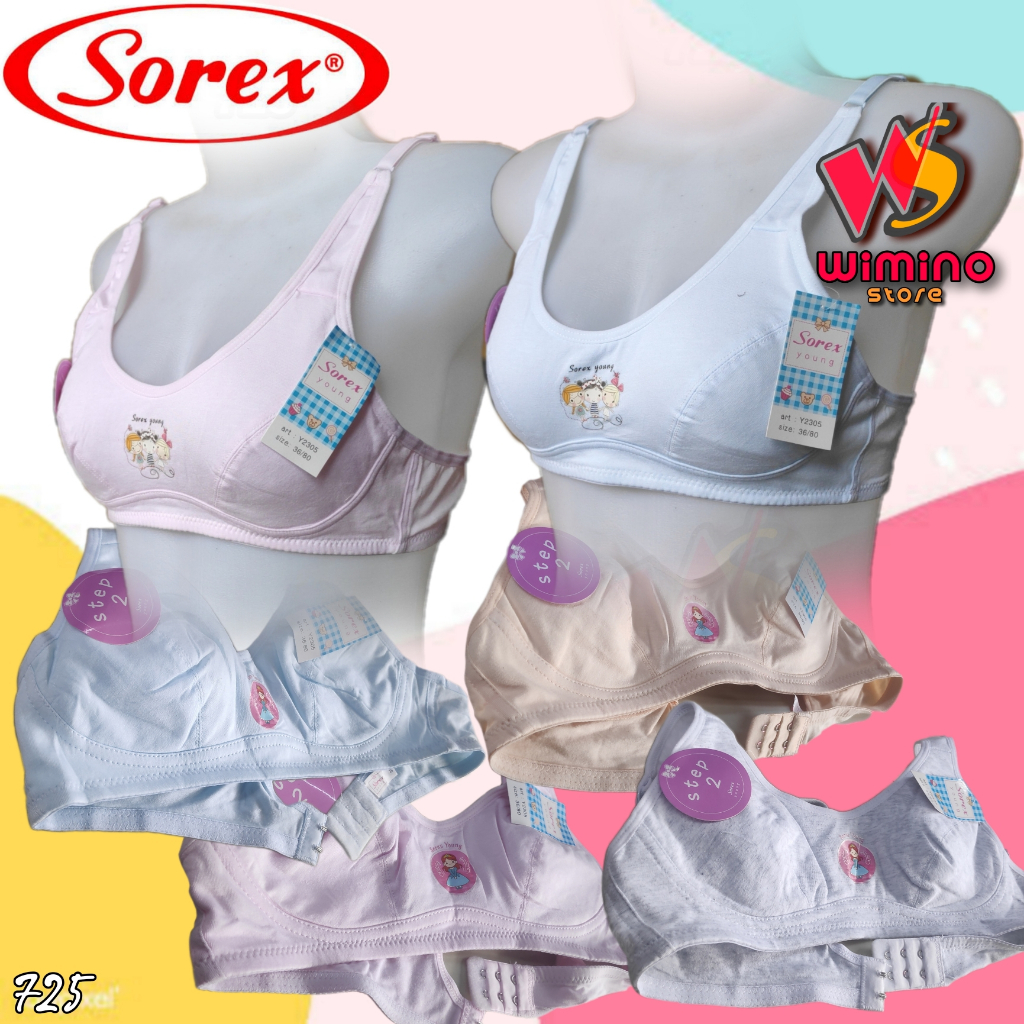 C725 Sorex Bra / Bh Busa Remaja Tanpa Kawat Cup A Size  32 - 36 Dua Pengait