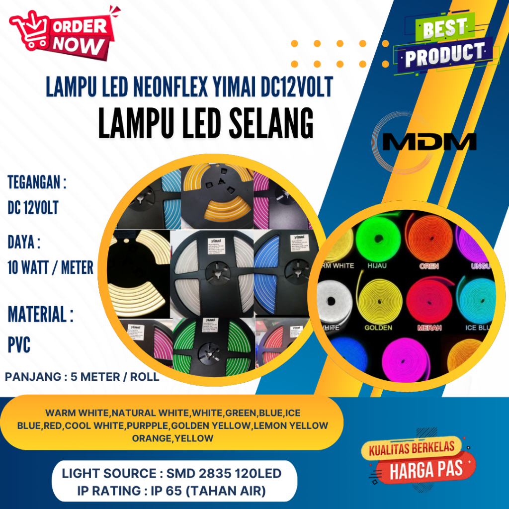 LAMPU LED NEONFLEX YIMAI /LED LAMP STRIP LIGHT / LAMPU LED SELANG DC12V 5M