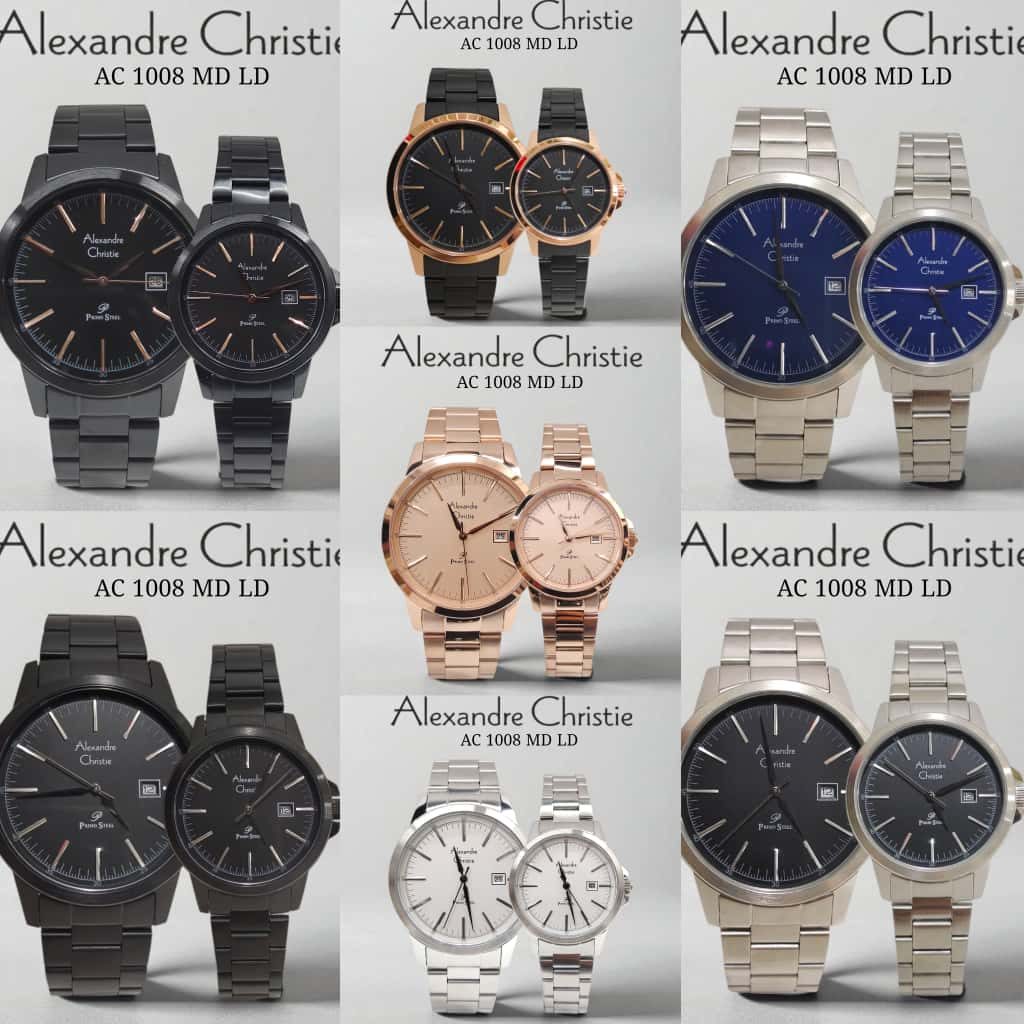 Jam Couple Alexandre Christie AC1008 AC 1008 Stainless Original Garansi Resmi Alexander Christie