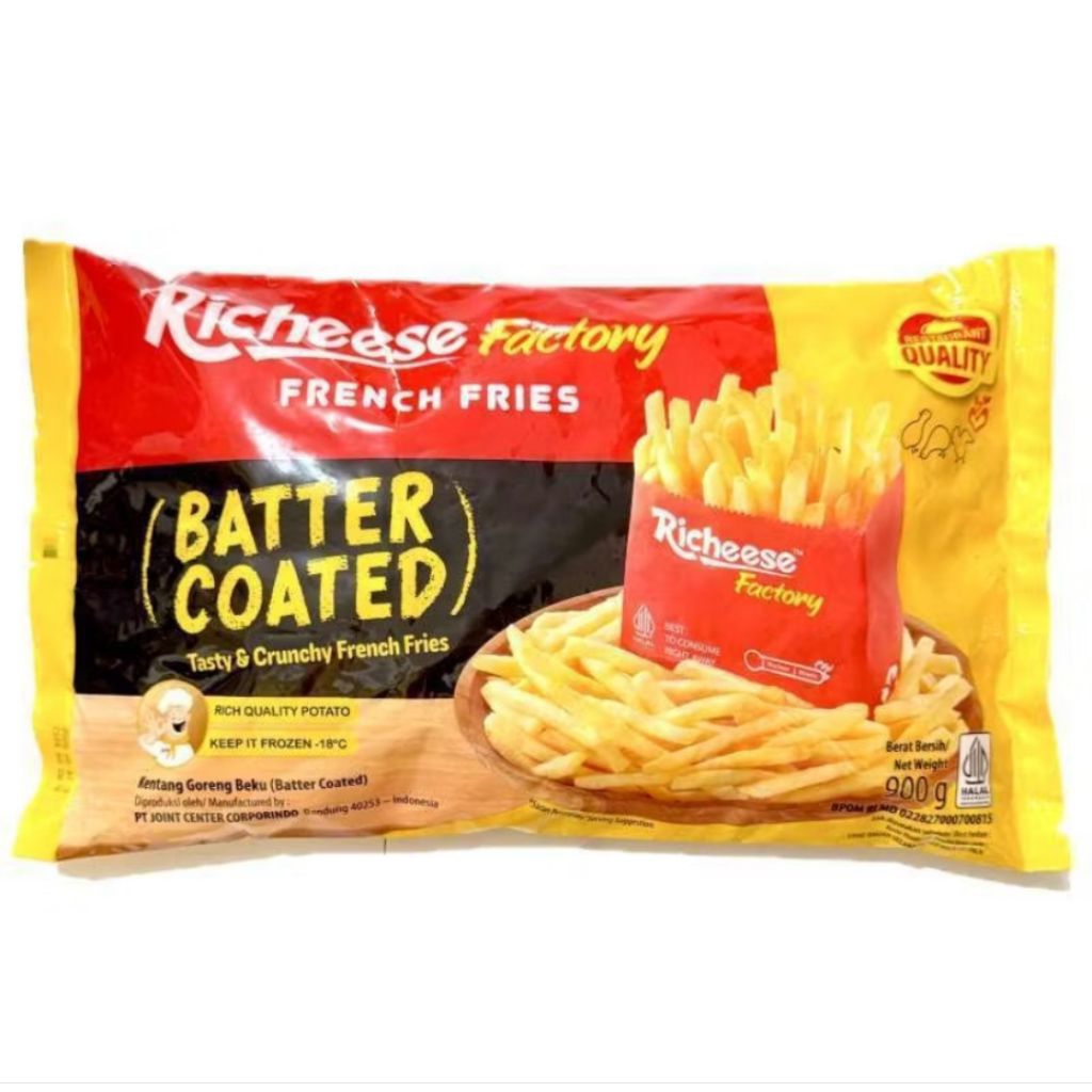 PROMO: Kentang Richeese factory french fries 450gr batter coated siap goreng Shoestring 450 gr Froze
