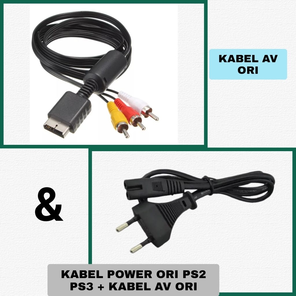 Kabel AV ORI + Kabel Power ORI PS2 PS3 PS4