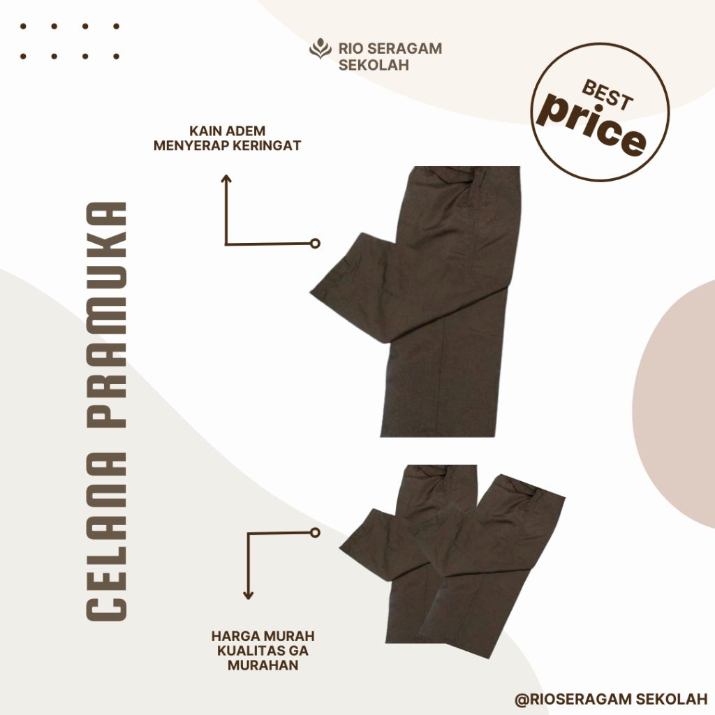 CELANA PRAMUKA SMA BIG SIZE PANJANG FAMATEX RIO CELANA FORMAL CELANA PRAMUKA JUMBO