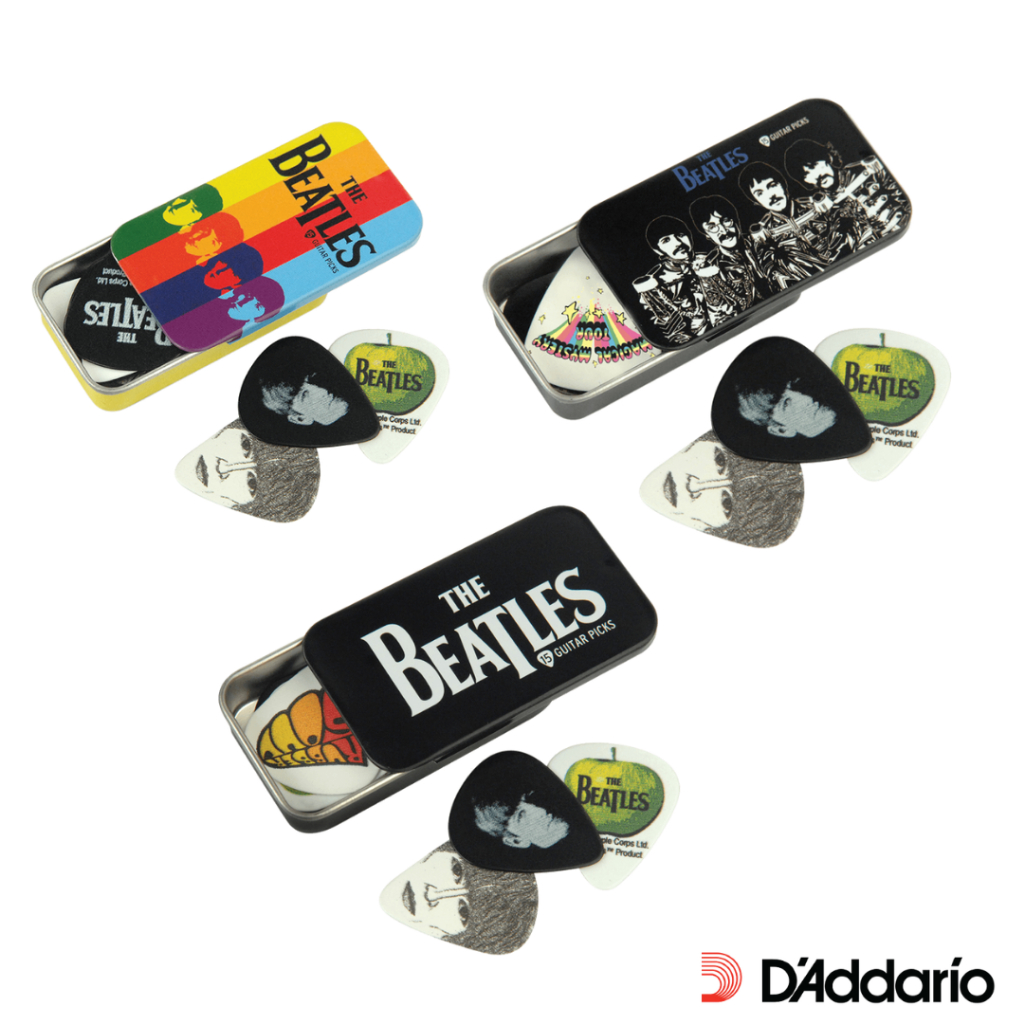 The Beatles Guitar Pick Tin, 15 - Pack - Pick Gitar Bass - Stripes