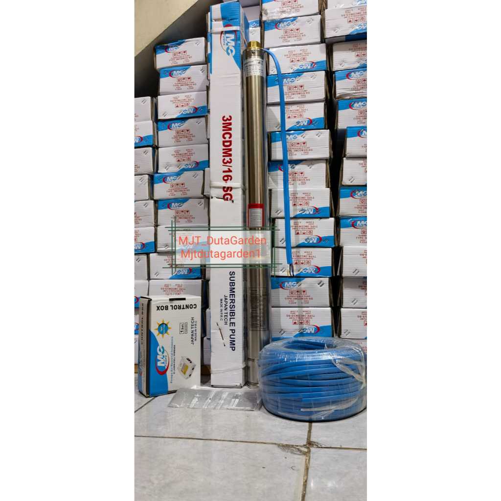 Pompa Satelit 3” Dabavon 0.75HP 3/16 +kabel biru MIKA 50mtr (belum tersambung)