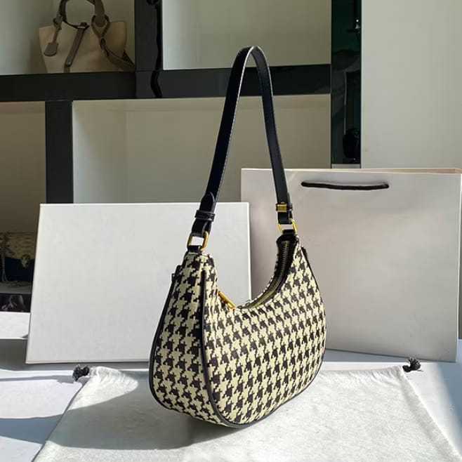 Tas Hobo Houndstooth Fashion Bag