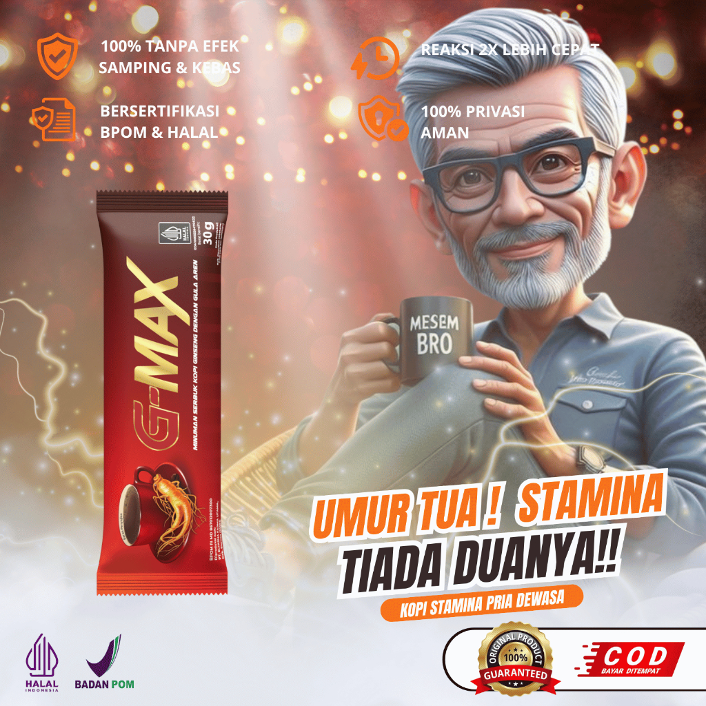 G MAX KOPI SACHET GINGSENG LANGSUNG GRENG CLENG BPOM