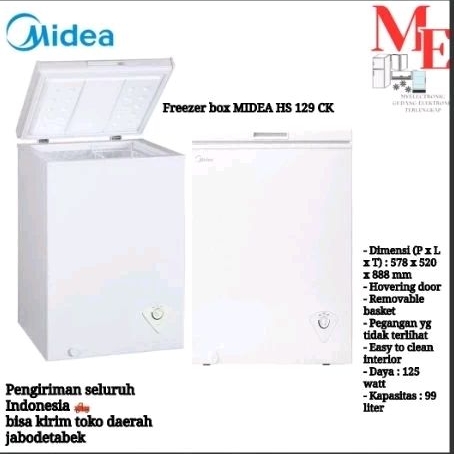 CHEST FREEZER BOX MIDEA HS-129C 99 LITER  150 WATT