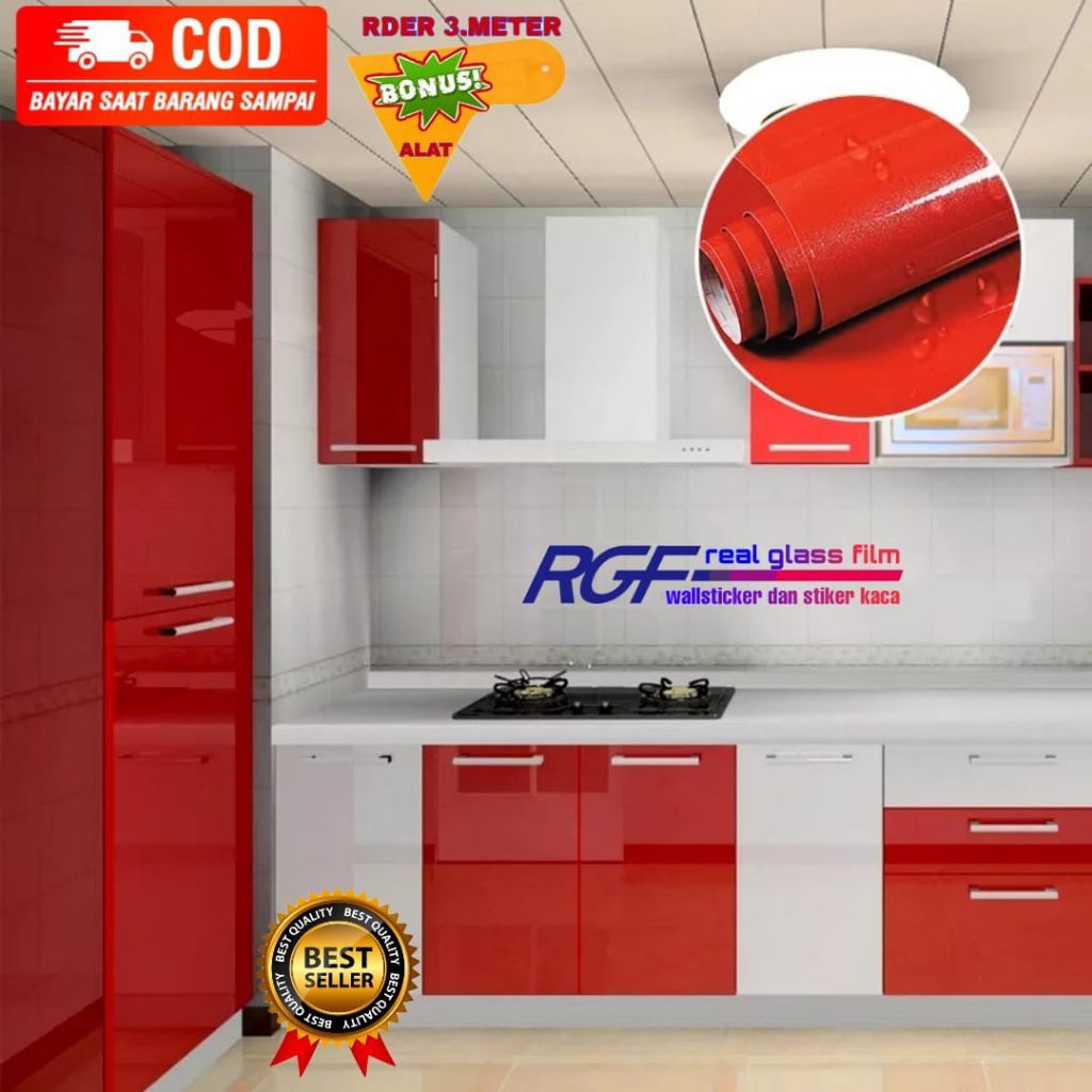 HPL MERAH/HPL STIKER MERAH GLOSSY/HPL STIKER MEJA/WALLPAPER STIKER MERAH/WALLPAPER STIKER MERAH GLOS