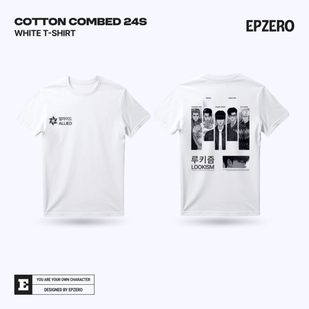 T-Shirt Kaos LOOKISM | Park Hyungseok “Allied Crew” Pria Wanita #LOOKISM001