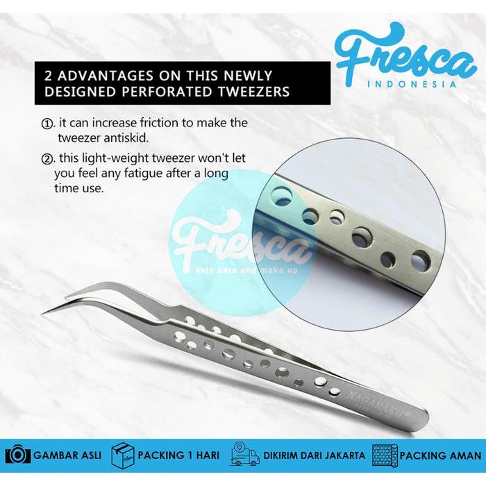 40qv- Nagaraku Pinset Tweezer Nagaraku Bengkok Lurus Russian Pinset Nagaraku