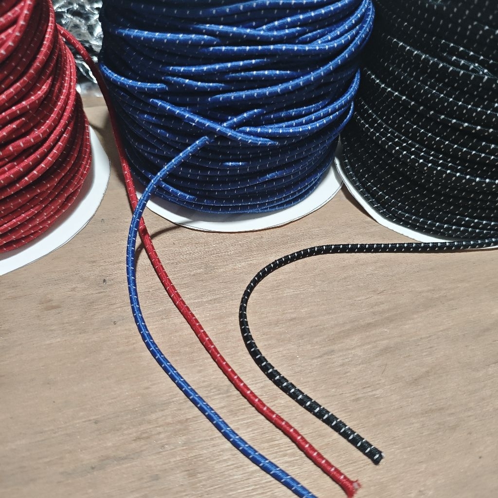 Tali string meteran tali karet 3mm tali tenda meteran macam warna