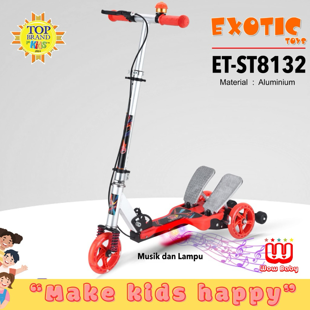 EXOTIC SCOOTER ST-8135 ( DUA PEDAL) ET-8132 (Dua Pedal, Musik dan Lampu) ST-8147  gunting Scooter An