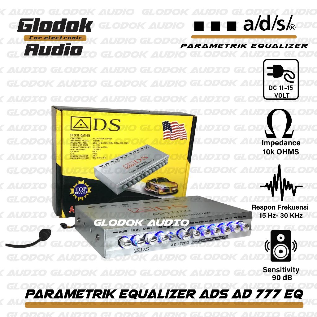 Parametrik Equalizer ADS EQ - 777 | 7 Band Premium EQ Mobil