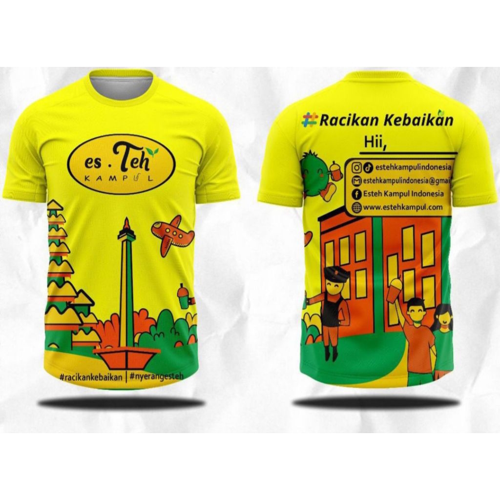 Jersey Es Teh Kampul Original | Baju Sport Unisex | Jersey Komunitas Kekinian