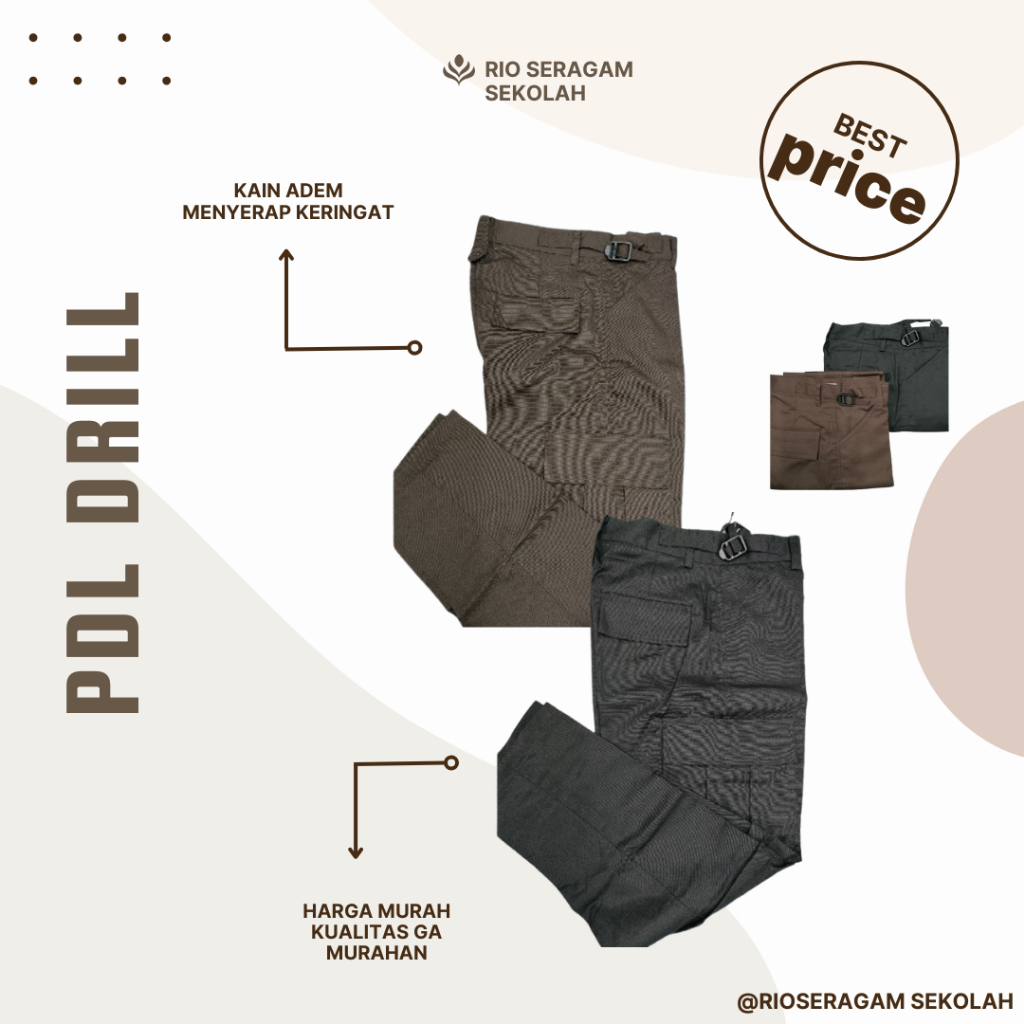 CELANA PDL BIGSIZE JUMBO HITAM ATAU CELANA PRAMUKA SIAGA PANJANG CELANA SAKU BANYAK CELANA CARGO