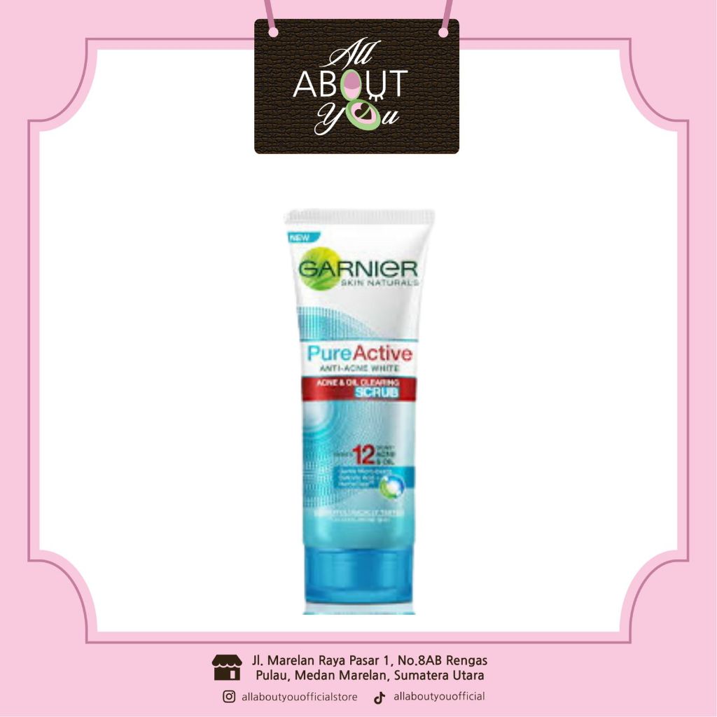 All About You-Garnier Pure Active Acne & Oil Clearing Scrub - 100mL | Pembersih Wajah / Garnier Pure