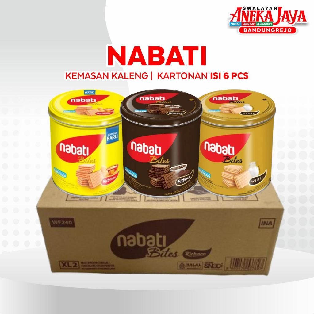 [KARTON ISI 6 PCS] NABATI BITES KEJU | NABATI BITES COKLAT | NABATI BITES WHITE | NABATI WAFER KALEN