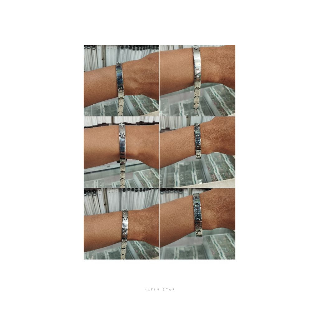 NEW MODEL GELANG BESI PUTIH MODEL RANTAI JAM TANGAN GELANG PRIA GELANG MODEL JAM BESI STAINLESS STEL