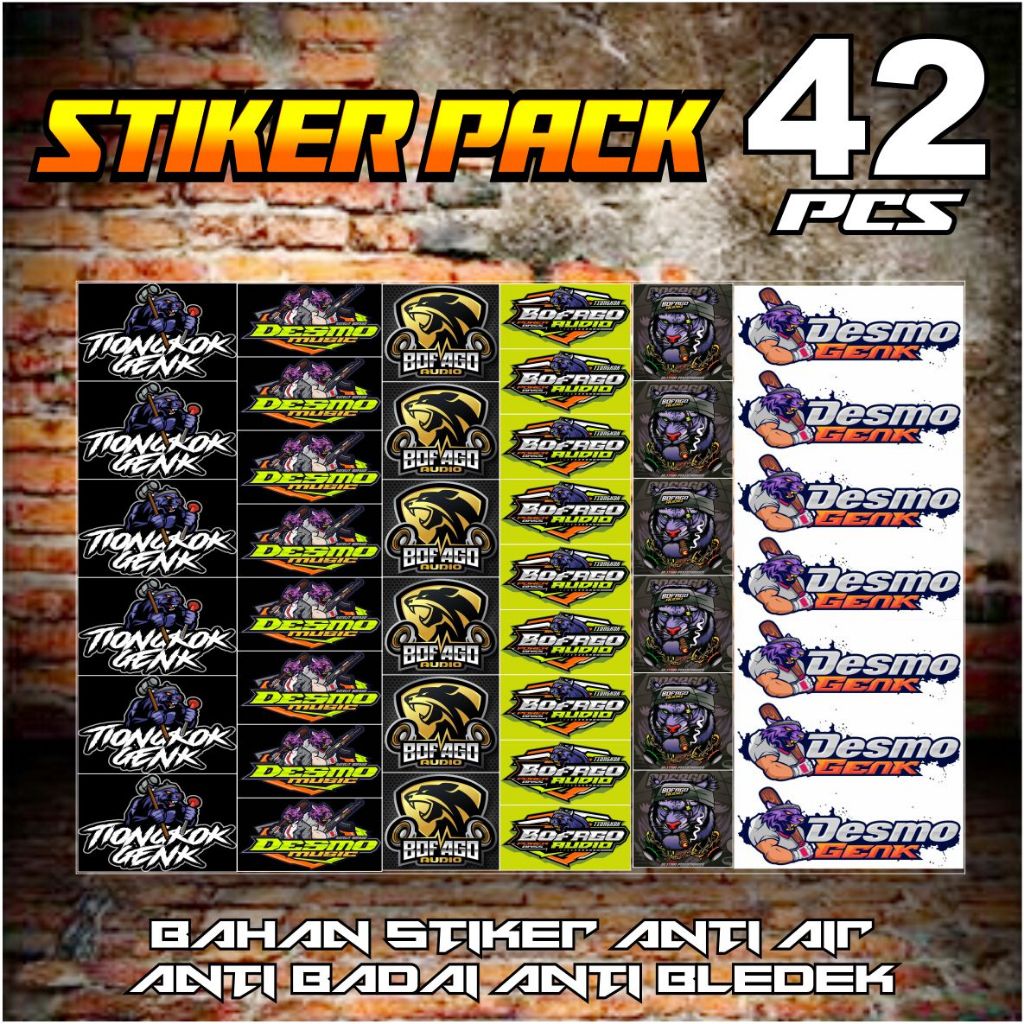 stiker BOFAGO AUDIO,stiker bofago isi 42 pcs