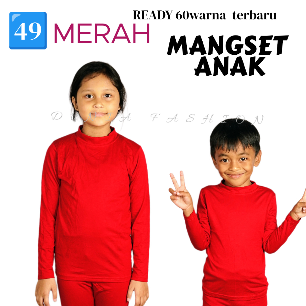 manset anak lengan panjang merah 4 bulan-11 tahun