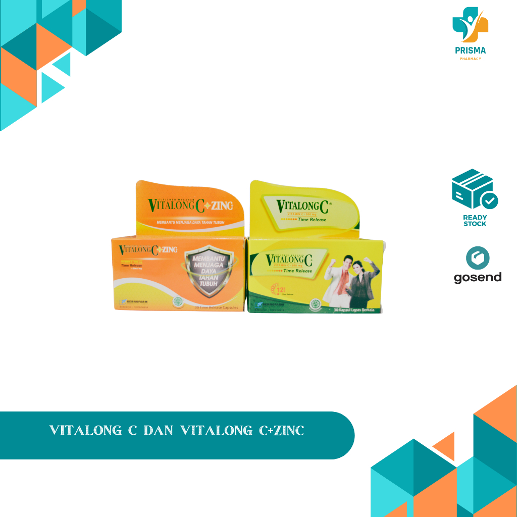 VITALONG C & VITALONG C+ZINC – Vitamin C Time Release untuk Daya Tahan Tubuh & Antioksidan