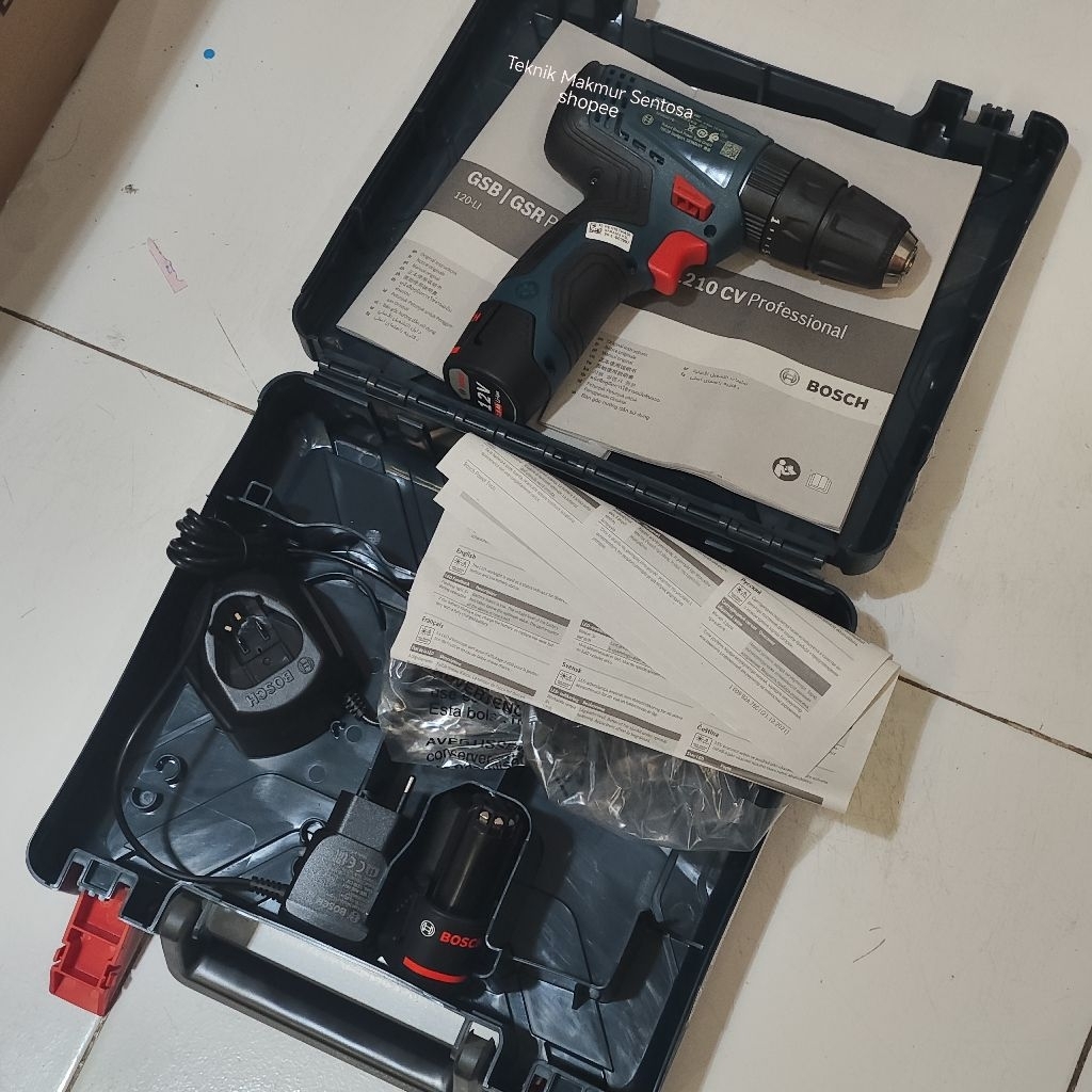 Mesin Bor Impact GSB120LI  10 mm Cordless Bosch GSB120 LI Baterai Tanpa Kabel GSB 120